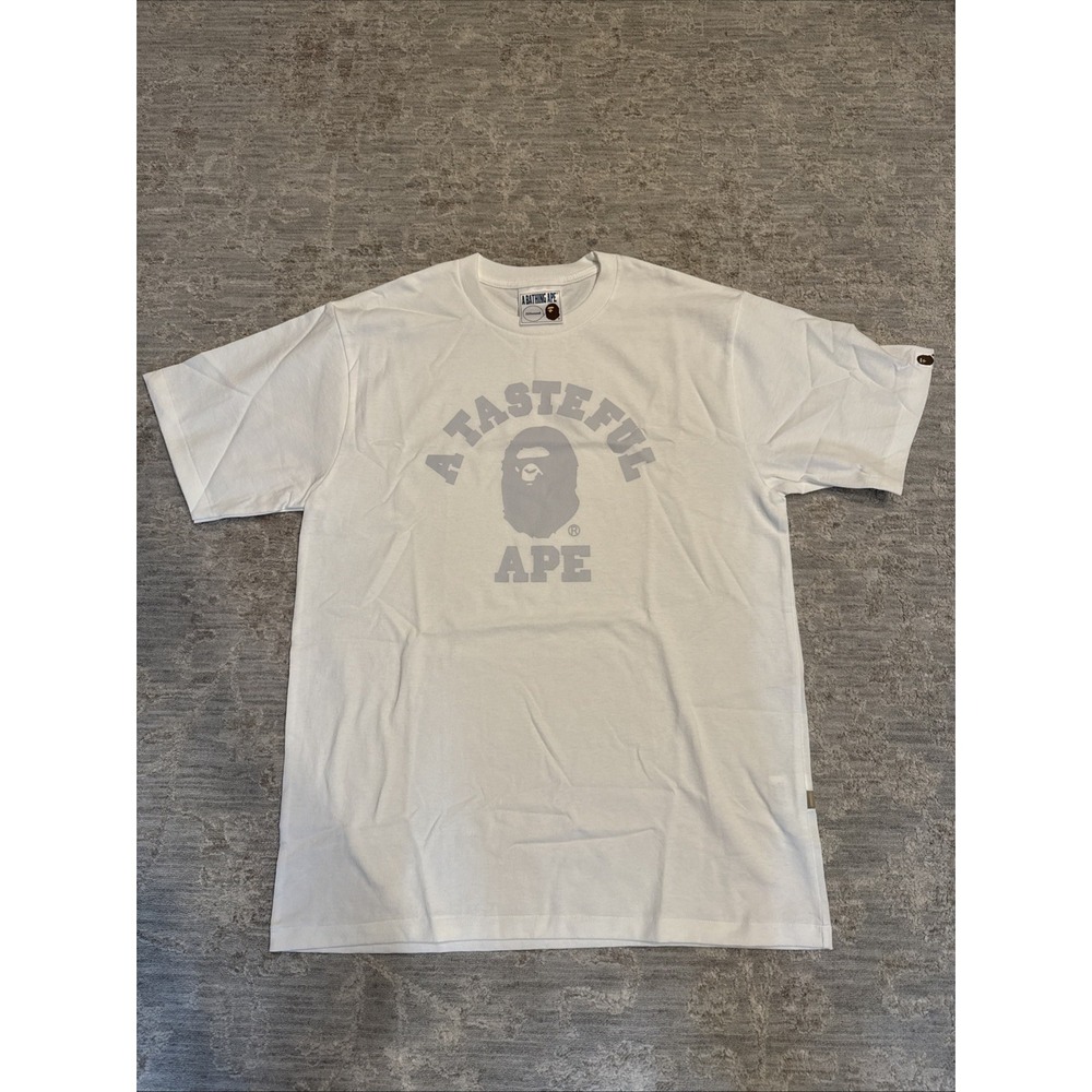 BAPE X JJJJOUND COLLEGE TEE MENS WHITE SIZE LARGE RARE